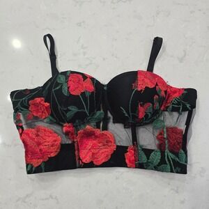 Jagger & Stone Frida Rose Mesh Bustier Corset Top - Whimsigoth Boho Festival | 6